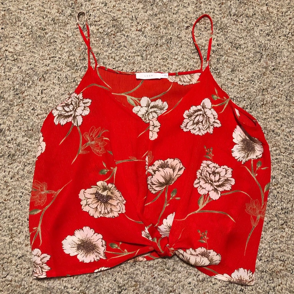 Spaghetti strap, lightweight tied top